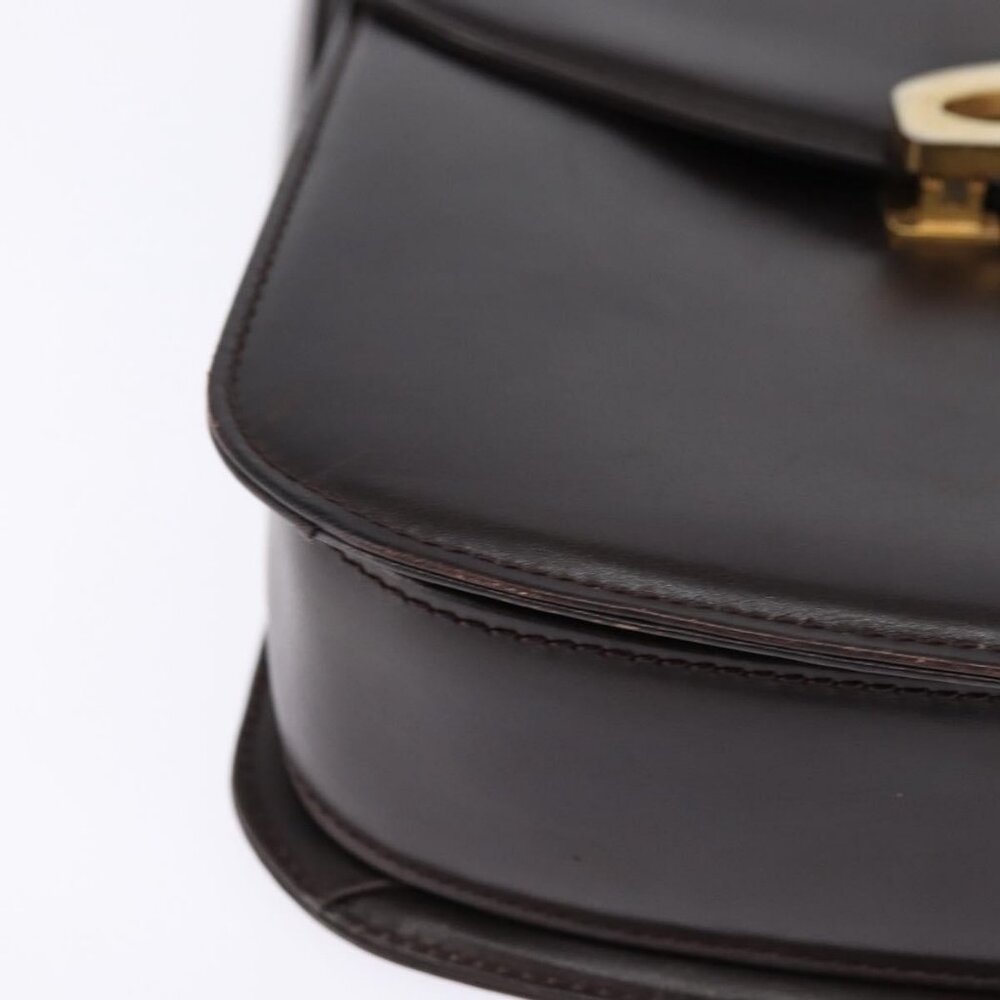 Authentic GUCCI Shoulder Bag Leather Brown Gold - Picture 15 of 16